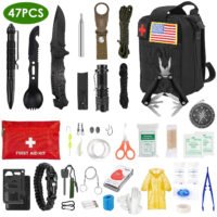 47 in 1 Emergency Survival Kit Fishing Camping Military First Aid Supplies Kit