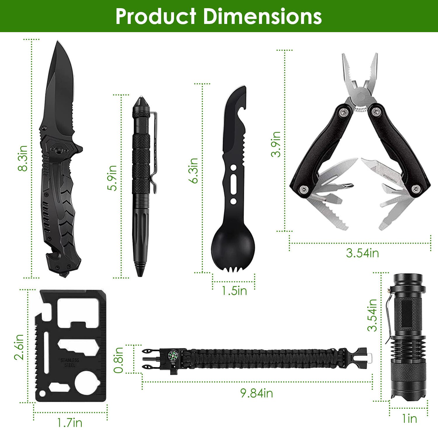 47 in 1 Emergency Survival Kit Fishing Camping Military First Aid Supplies Kit - Image 3