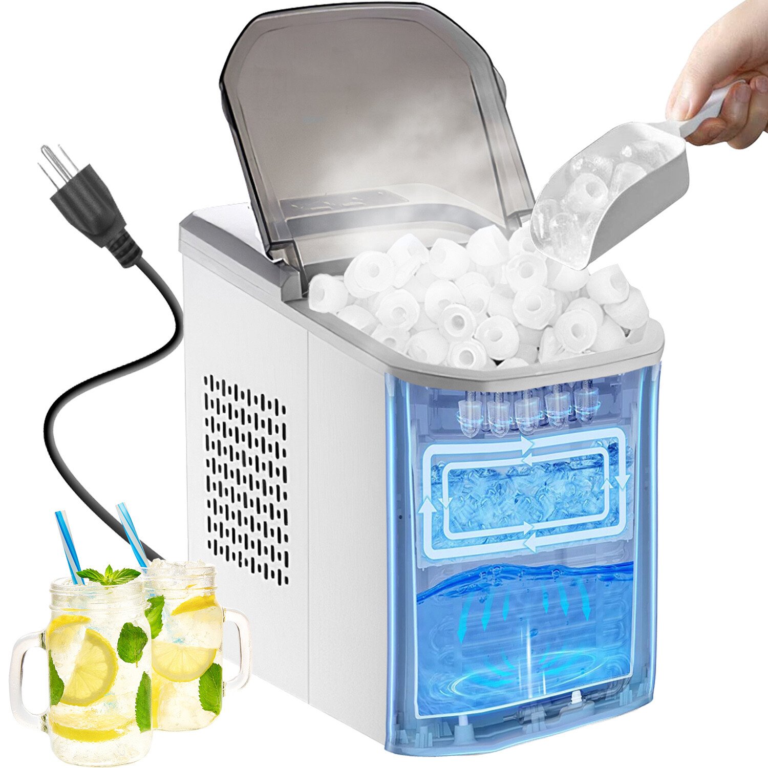 Electric Countertop Ice Maker Self-Cleaning Ice Making Machine 33LBS/day 120W - Image 2