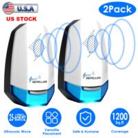 2 Pack Ultrasonic Plug In Control Repellent Mice Bug Rat Reject