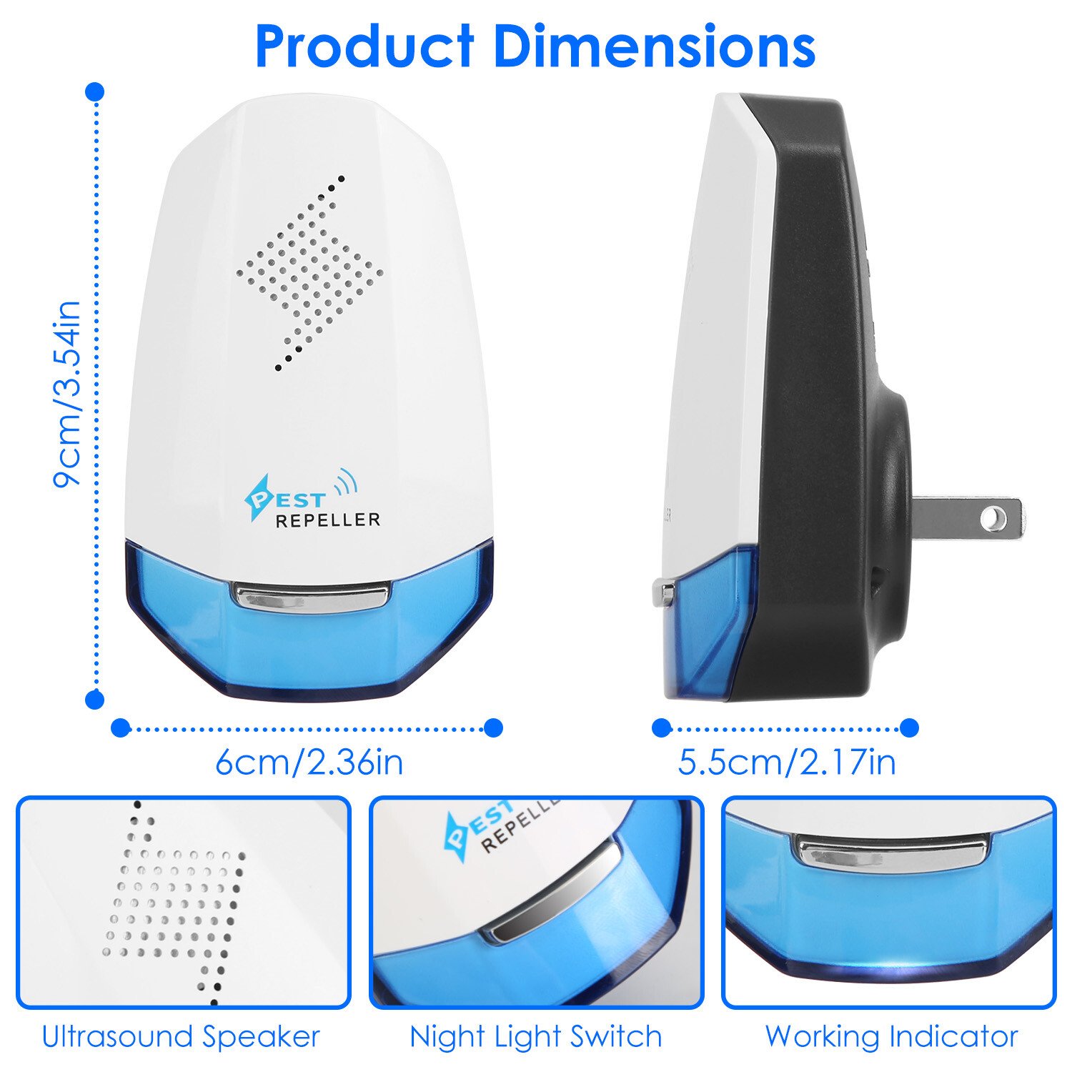 2 Pack Ultrasonic Plug In Control Repellent Mice Bug Rat Reject - Image 2