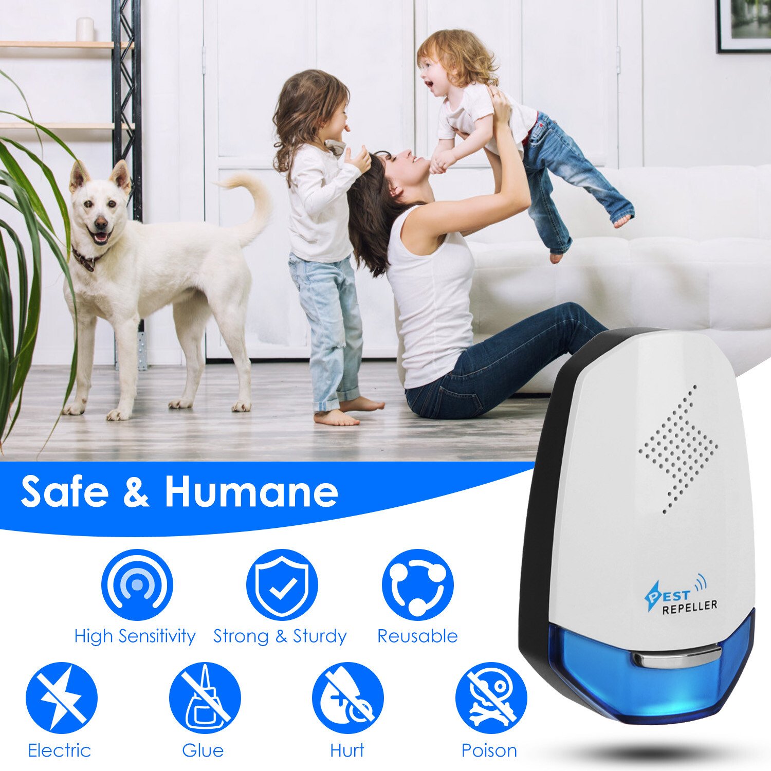 2 Pack Ultrasonic Plug In Control Repellent Mice Bug Rat Reject - Image 3
