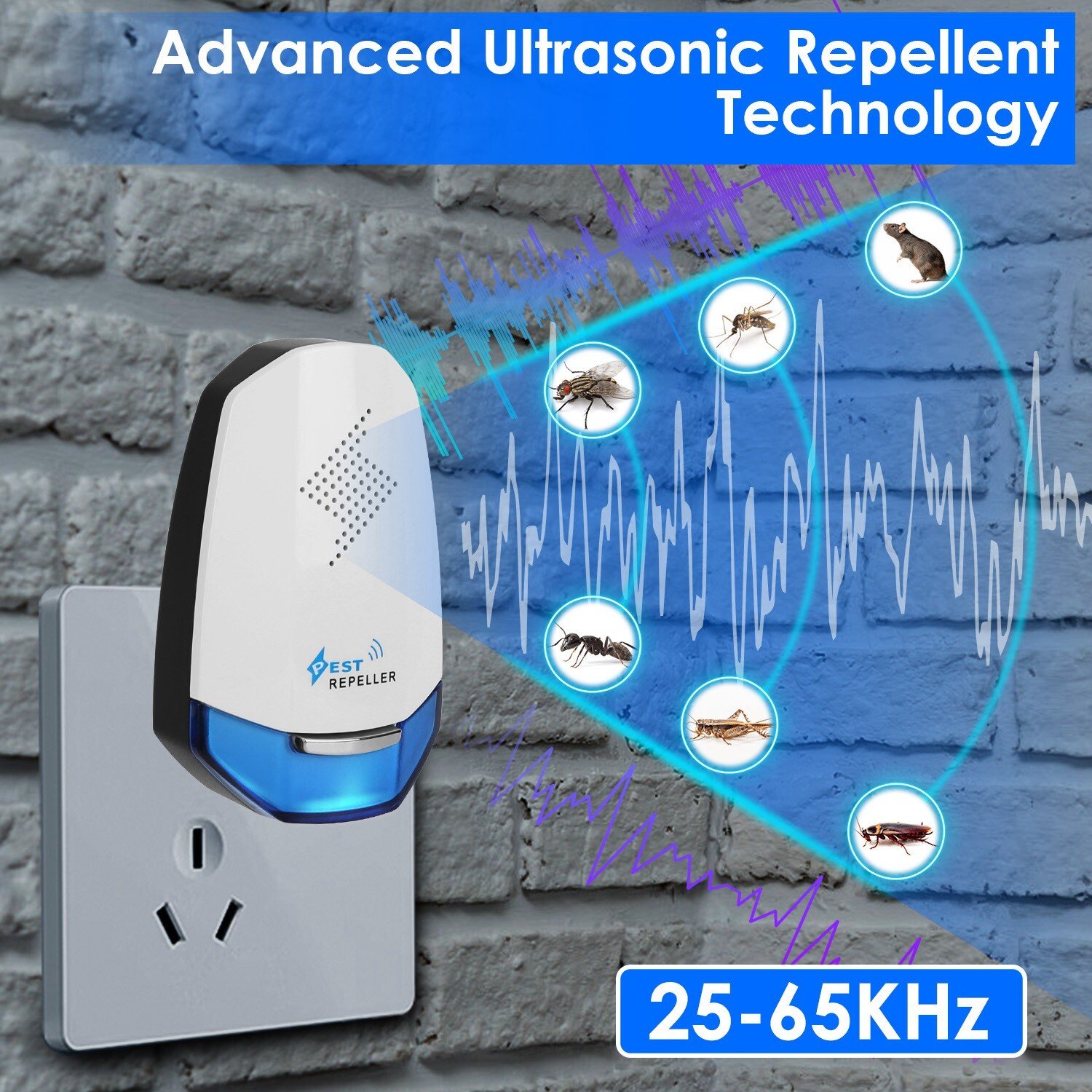 2 Pack Ultrasonic Plug In Control Repellent Mice Bug Rat Reject - Image 4