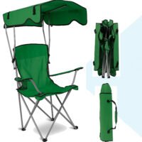 Foldable Beach Camping Chair w/ Canopy Shade Outdoor Folding Picnic Chair Green 731716340820
