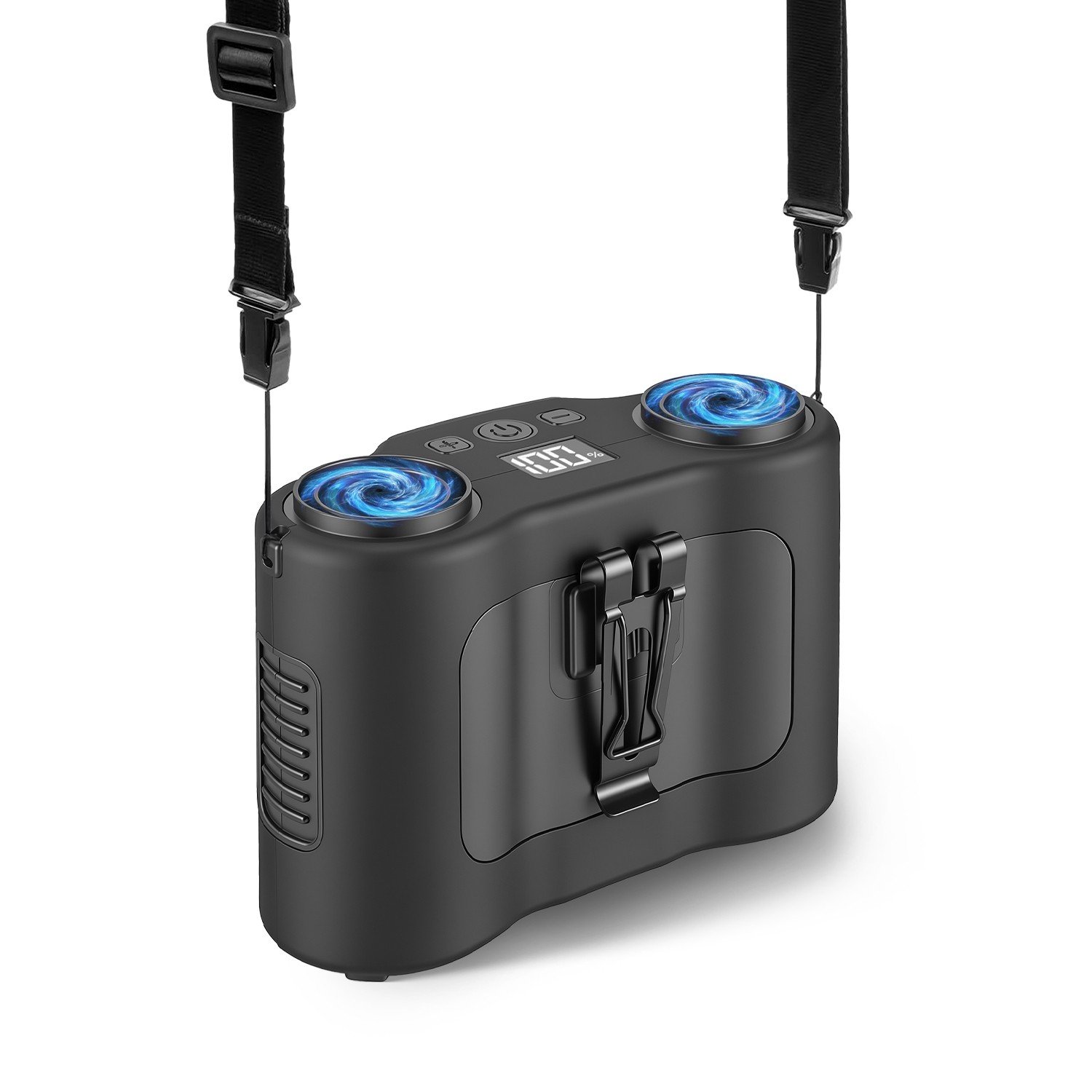 16000mAh Portable Waist Fan Clip on Belt Hands-Free with 5 Speed LCD Display - Image 4