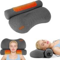 Heated Neck Pillow with 3 Heat Settings Zero Pressure Memory Foam Neck Pillow