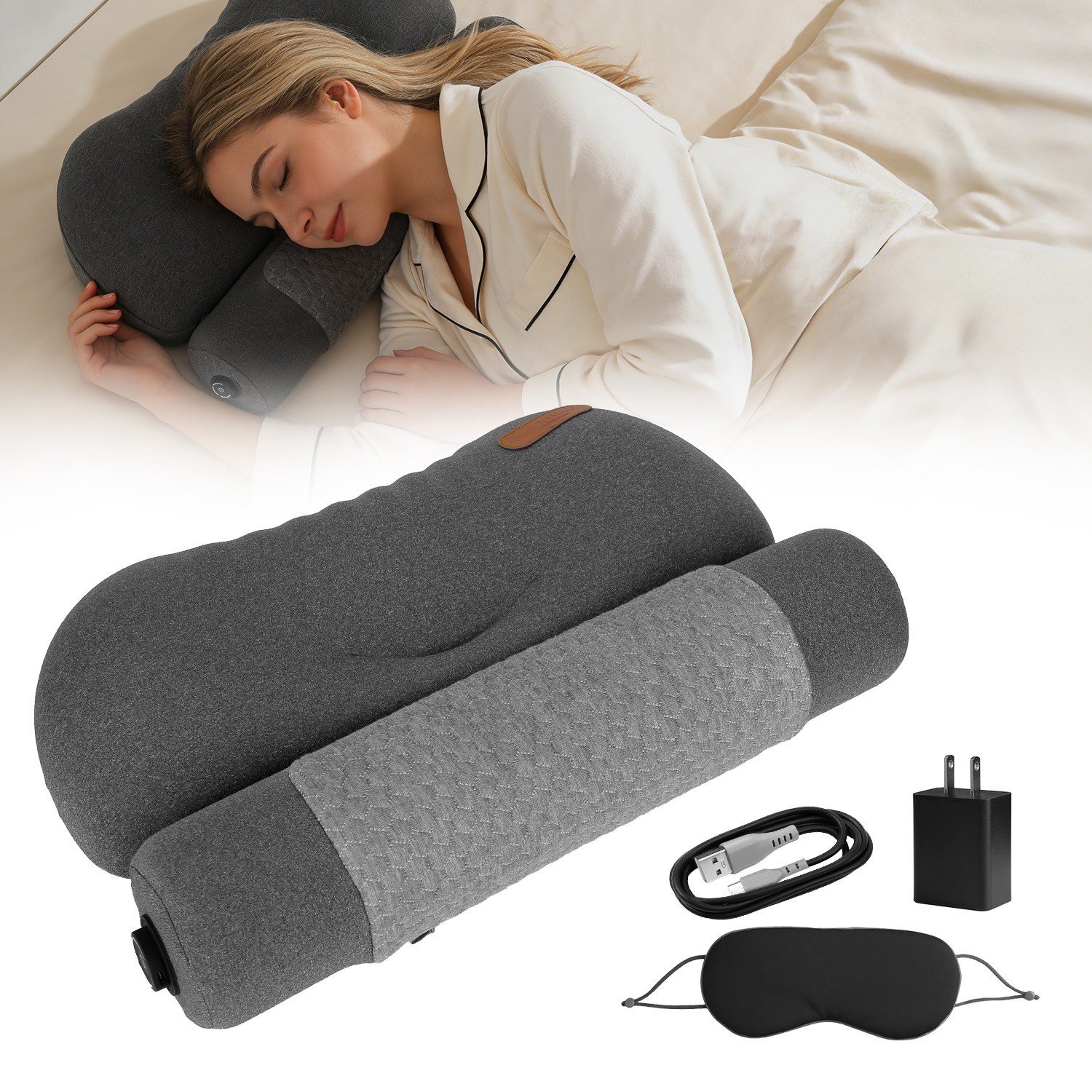 Heated Neck Pillow with 3 Heat Settings Zero Pressure Memory Foam Neck Pillow - Image 4