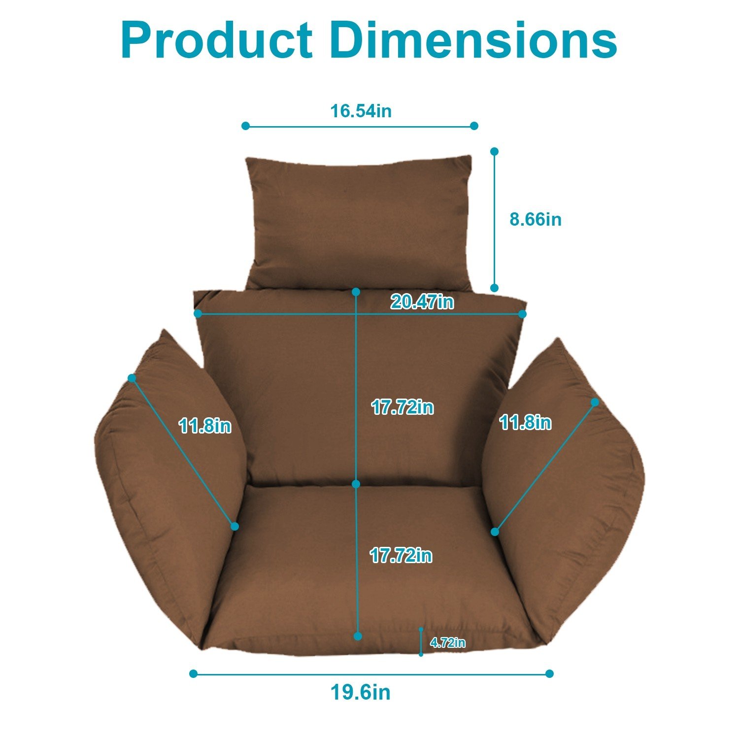 Thicken Egg Swing Chair Pad Hanging Egg Chair Replacement Cushion with Headrest - Image 2