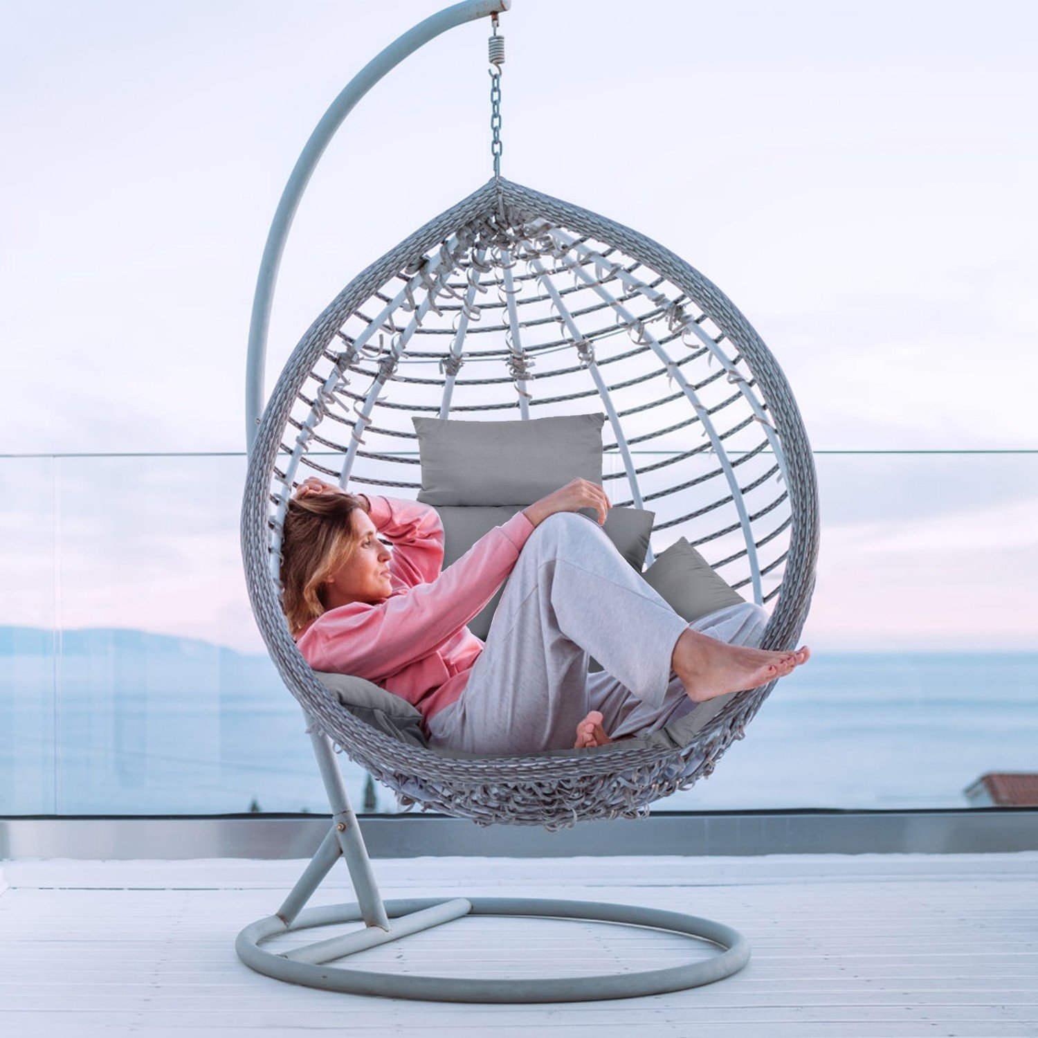 iMounTEK Egg Chair Cushion Hanging Basket Seat Cushion Soft Egg Swing Chair Pad - Image 5