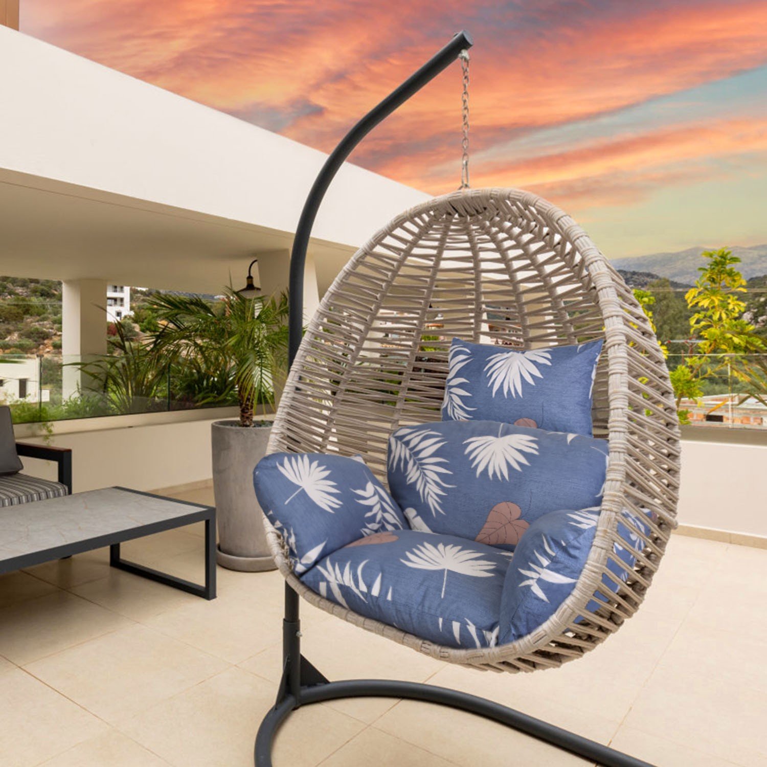 Egg Chair Replacement Cushion Egg Swing Chair Pad for Outdoor Hanging Chairs - Image 5