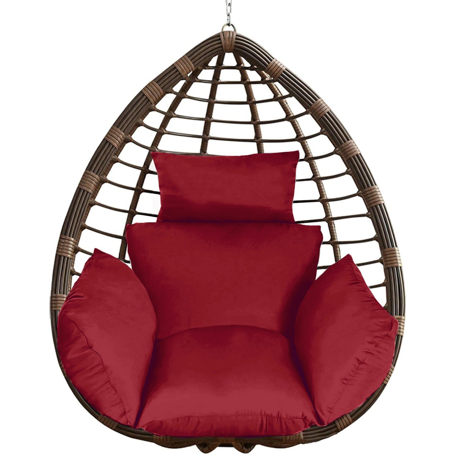 Wine Red Soft Chair Cushion Soft Hammock Replacement Pad Full Filling - Image 2