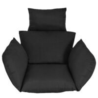 Black Soft Chair Cushion Soft Hammock Replacement Pad Full Filling