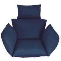 Blue Chair Cushion Replacement Basket Seat Cushion Pad with Headrest