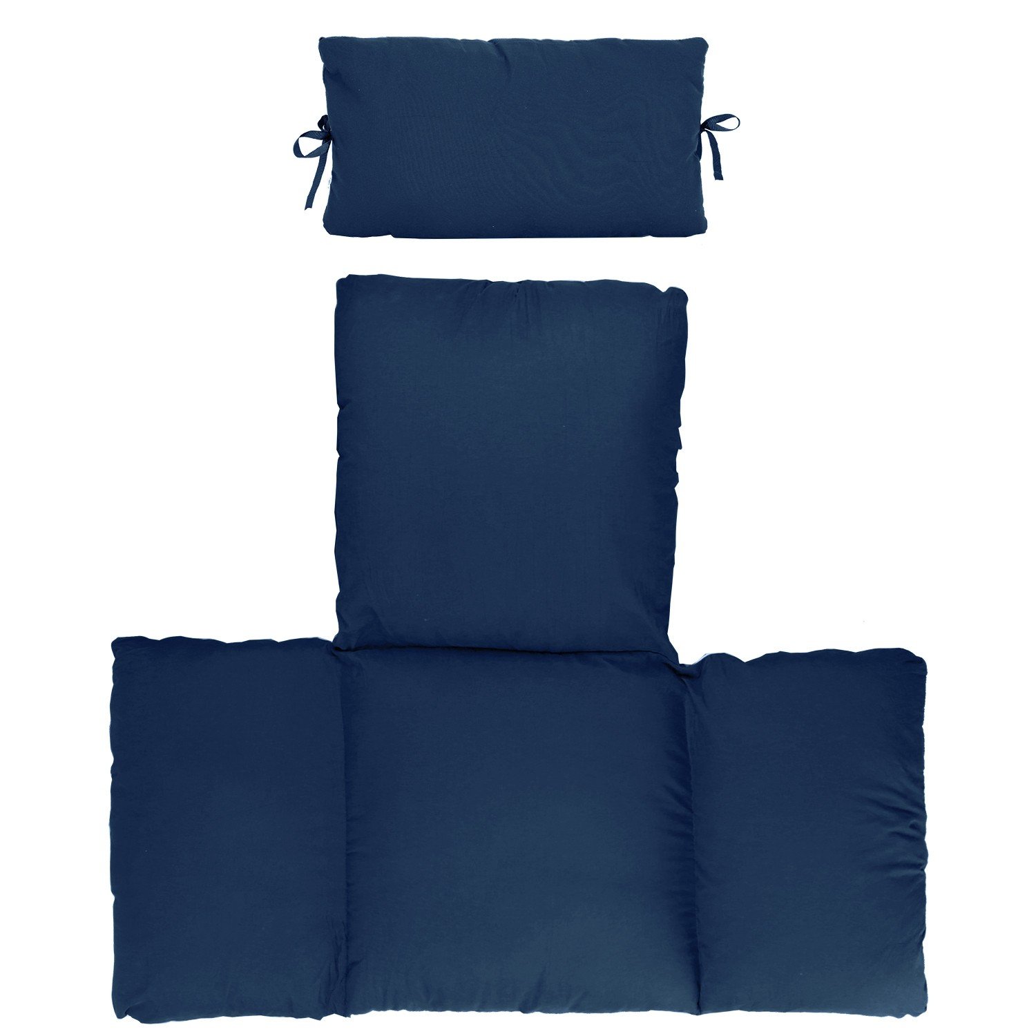Blue Chair Cushion Replacement Basket Seat Cushion Pad with Headrest - Image 2