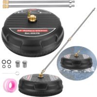 15" Pressure Washer Surface Cleaner w/ 2 Extension Wands 1/4" Connector 4000PSI