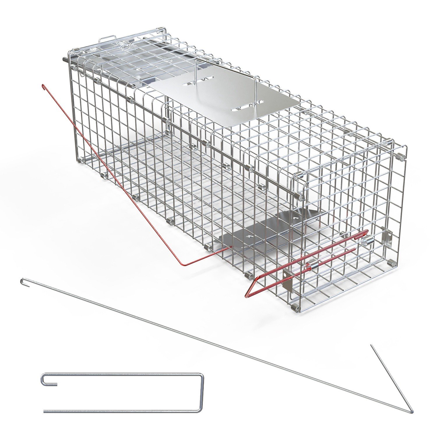 2PCS Live Animal Trap Folding Rodent Cage Garden Rabbit Squirrels Cat 24X8X 7.5" - Image 5