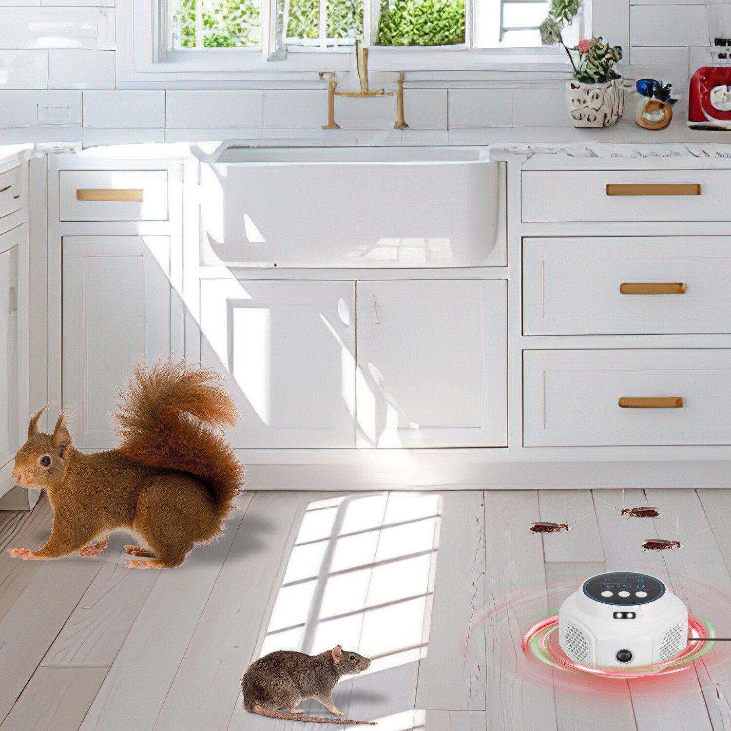 White 360°Ultrasonic Pest Squirrel Repeller Mouse Rat - Image 4