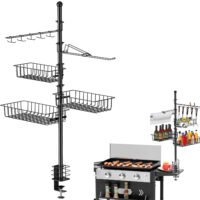 Griddle Caddy w/Paper Holder for Griddle BBQ Accessories Storage Rack