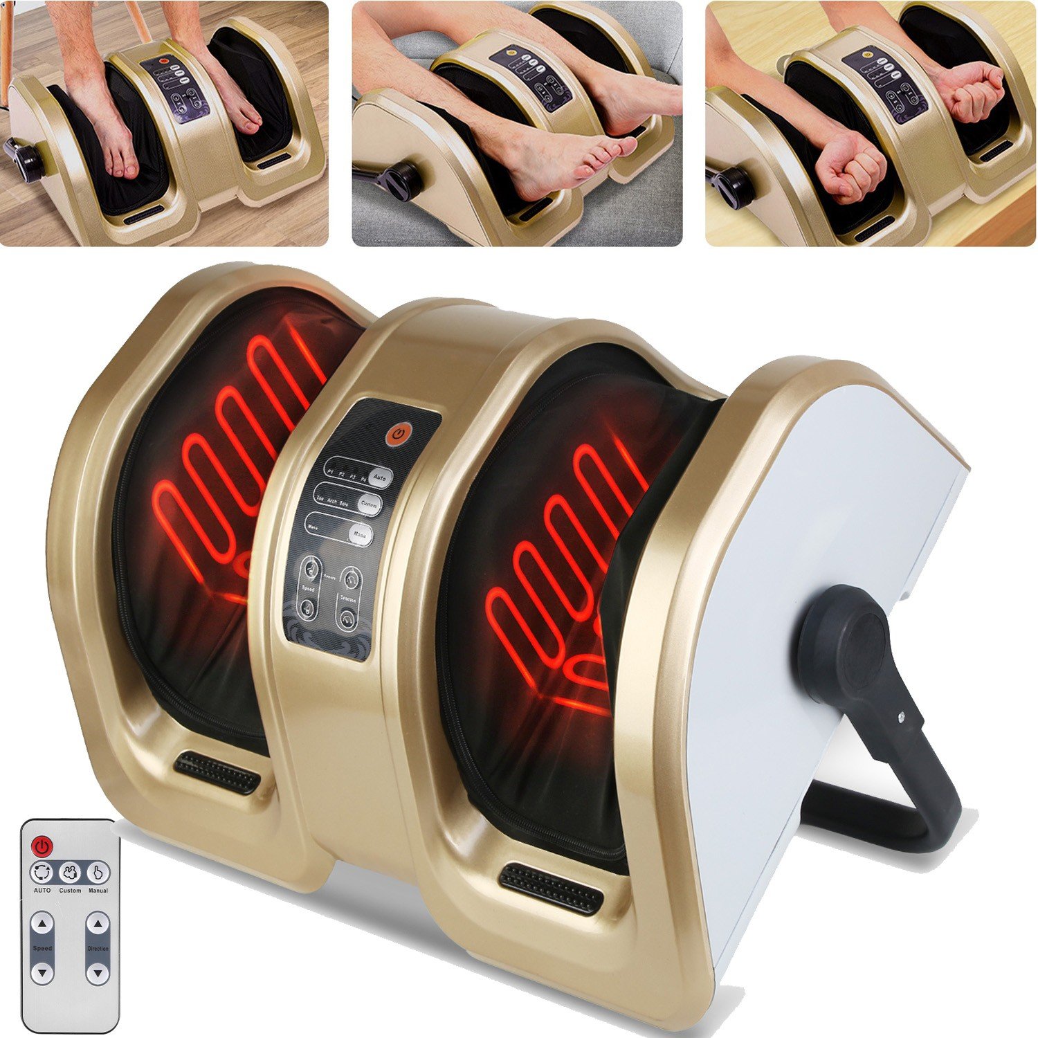 Shiatsu Foot Massager with Heat Feet Rolling Scraping Kneading Massage Machine
