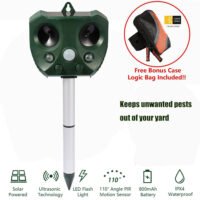 Ultrasonic Solar Power Bird Rat Repellent w/Free Sport Phone Bag