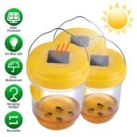3 Pack Solar Wasp Traps with UV Light Outdoor Hanging Houseflies Insect Catchers