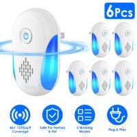 6 Packs Ultrasonic Pest Repellers Electric Plug-In Indoor Mouse Pest Control