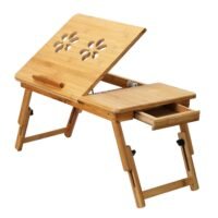 Foldable Laptop Desk Lap Bed Tray Adjustable Table Stand Bamboo Desk Portable US