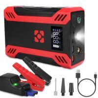 2000mAh Car Jump Starter Car Battery Booster Auto Digital Tire Inflator Portable