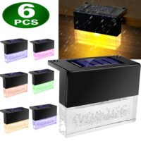 6 Pack Acrylic Bubble Reflects Solar Deck Fence Light Waterproof 3000K Warm Lamp