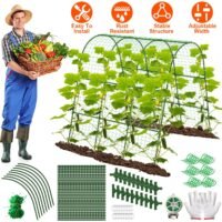 U-Shaped Cucumber Trellis w/ Climbing Net Climbing Plants Vine Tunnel Stand