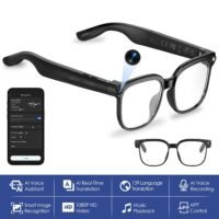 Smart AI Glasses with Camera 8MP HD1080P Real Time Translation Open-ear Audio
