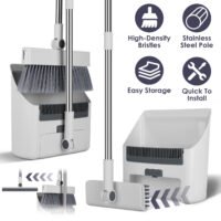 Broom And Combo Set W/ Squeegee 4 In 1 Upright Standing Broom & Dust Pan
