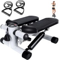 Mini Stepper Exercise Machine Stair Equipment with Resistance Bands LCD Monitor
