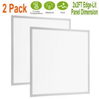 2 Pack 2×2FT LED Flat Panel Light 3800LM Drop Ceiling Light 3000K 4000K 5000K