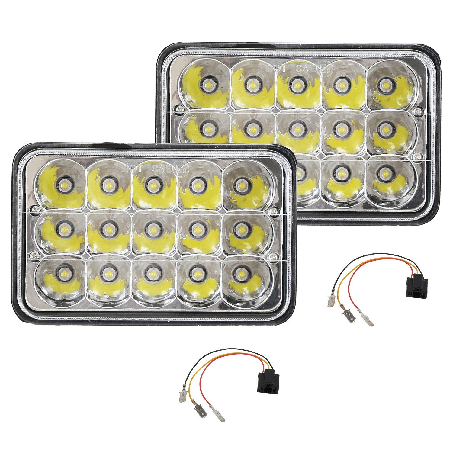 2PCS 4x6" Car LED Headlights Hi/Lo Beam Projector IP68 for 10-80V Car SUV Truck - Image 5