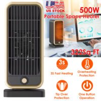 500W Electric Space Heater Portable Overheat Protection Ceramic Heater for Home