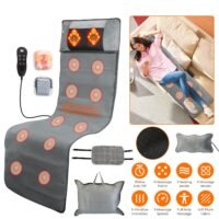 Full Body Electric Massage Mat w/ Heat Vibration Shiatsu Neck Massager Mattress
