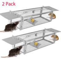 2PCS Dual Doors Mouse Trap Cage Live Humane Squirrel Chipmunk Rat Animal Catcher