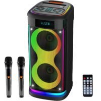 Portable Wireless Party Speaker Wireless TWS Treble Bass Speaker with LED Light