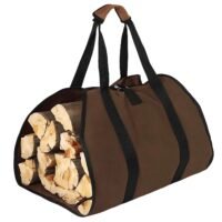 Firewood Carrier Bag Durable Fireplace Logs Holder Portable Wood Bag w/ Handle