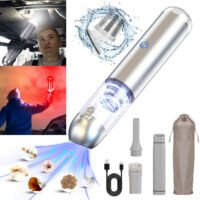 2 Speeds Car Cordless Handheld Vacuum Cleaner with Filtration LED SOS Light