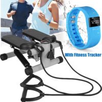 Mini LCD Stair Stepper Exercise Machine Cardio Fitness w/ Waterproof Smart Watch