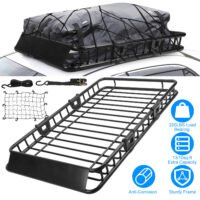 63 in x39 in Roof Rack Cargo Basket Cargo Roof Rack with Hook Strap Elastic Net
