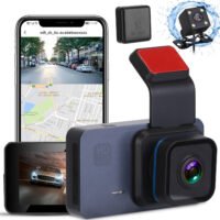 HD 1080P Dual Lens Dash Cam GPS WiFi Car DVR Camera Vision Control G-Sensor