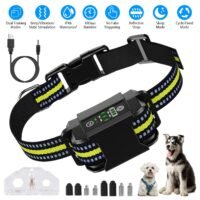 Rechargeable Dog Training Collar LCD Screen Automatic Anti Bark No Barking Shock