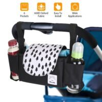 Baby Stroller Organizer Storage Buggy Mummy Bag with 6 Pockets 2 Cup Holder