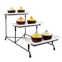 3-Tier Plastic Serving Tray Dessert Display Serving Stand Dinnerware 11lbs Load