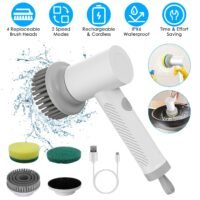 4 in 1 Handheld Electric Spin Scrubber Cleaning Brush Rotating Kitchen Cleaner