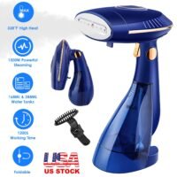 2 in 1 Handheld Garment Steamer 1500W Foldable Fabric Wrinkle Remover Steamer