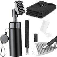 3-In-1 Golf Club Cleaning Kit with Cleaner Brush Groove Sharpener & Golf Towel